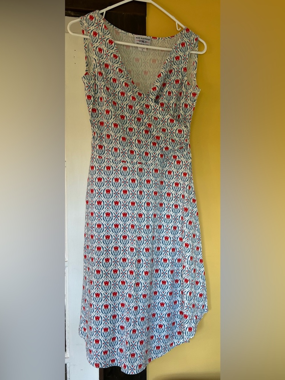 Blue Platypus faux wrap dress, size S
